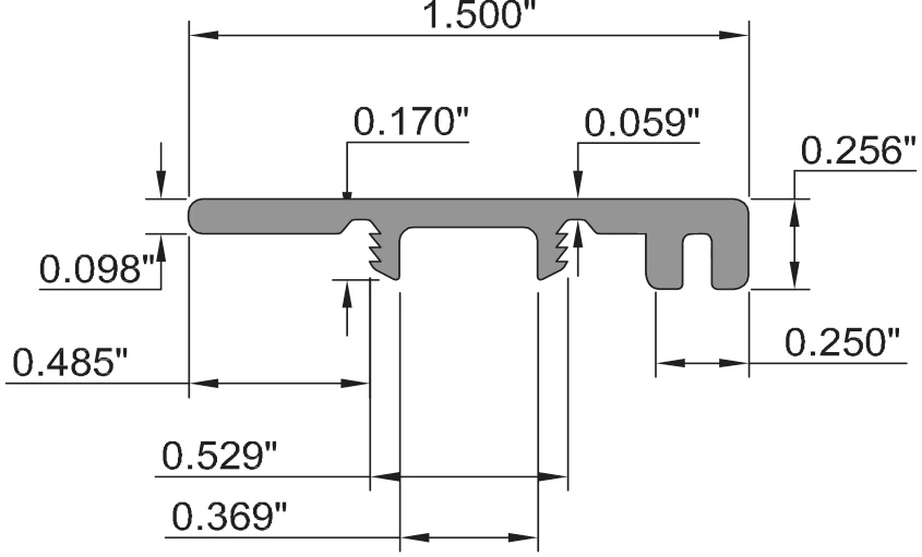 Canton Brook Oak Waterproof 1.5 in. Wide x 7.5 ft Length End Cap - Image 2